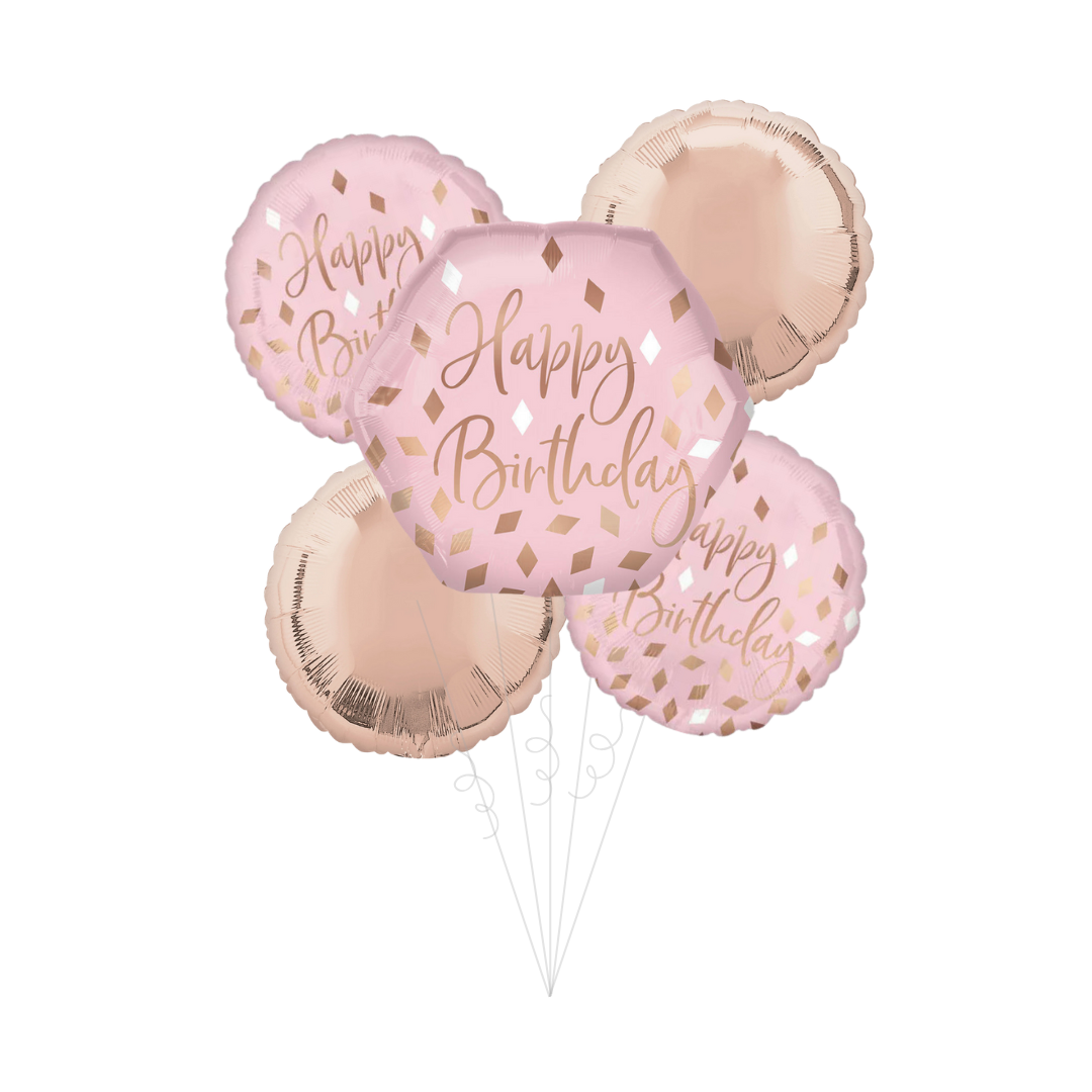 Blush Birthday Foil Balloon Bundle