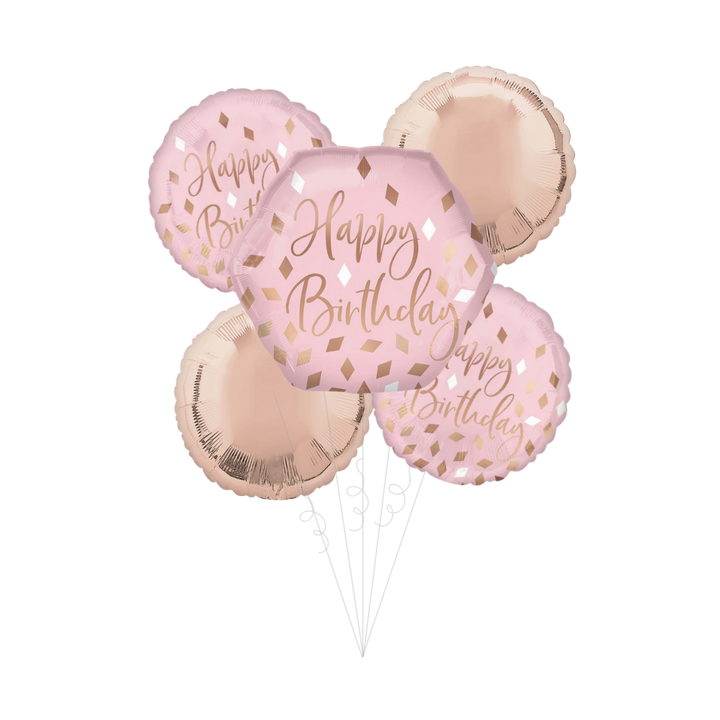 Blush Birthday Foil Balloon Bundle