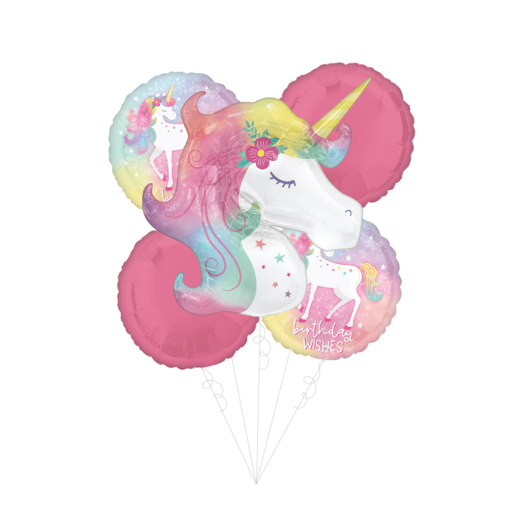 Enchanted Unicorn Foil Balloon Bundle