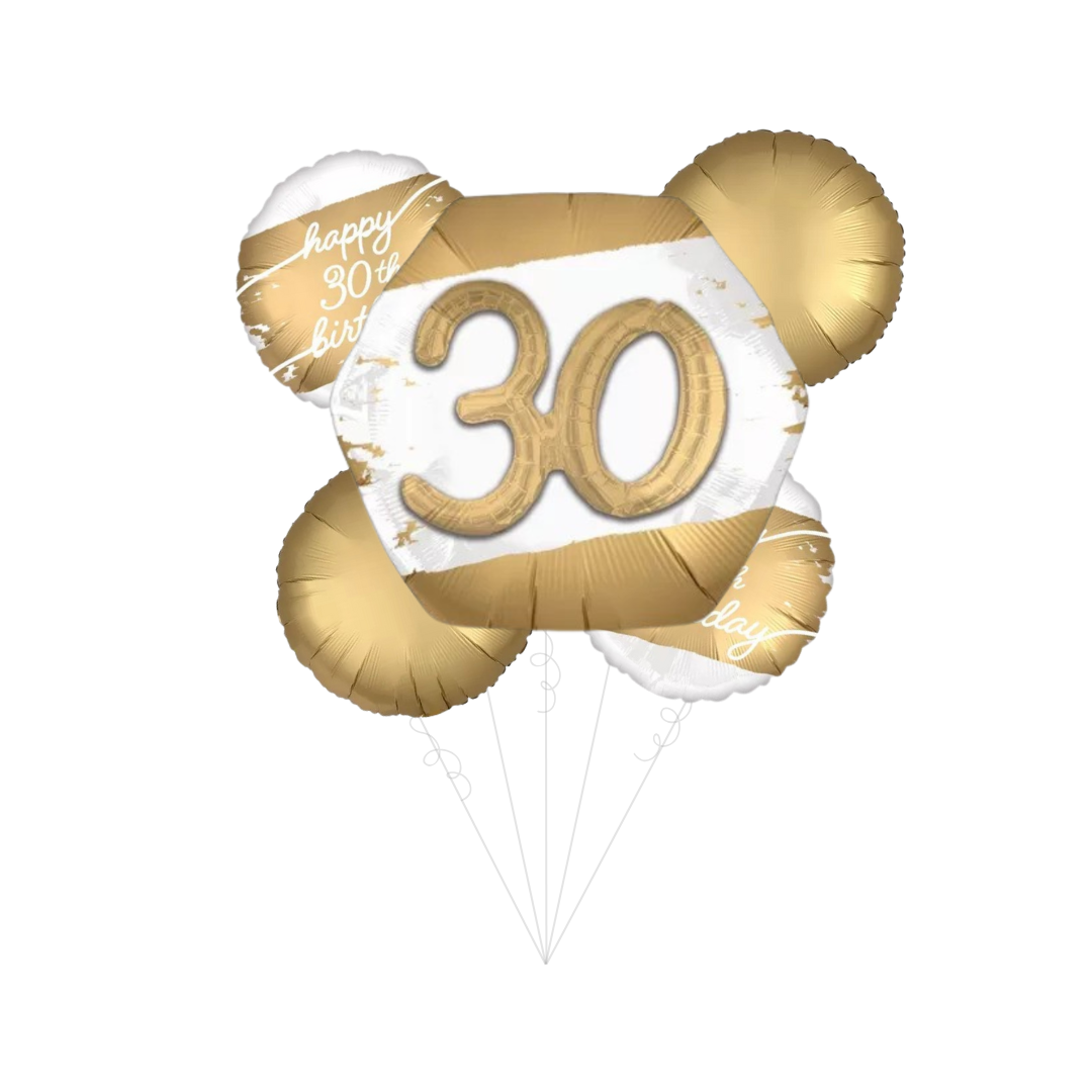 Golden Age 30th Birthday Foil Balloon Bundle