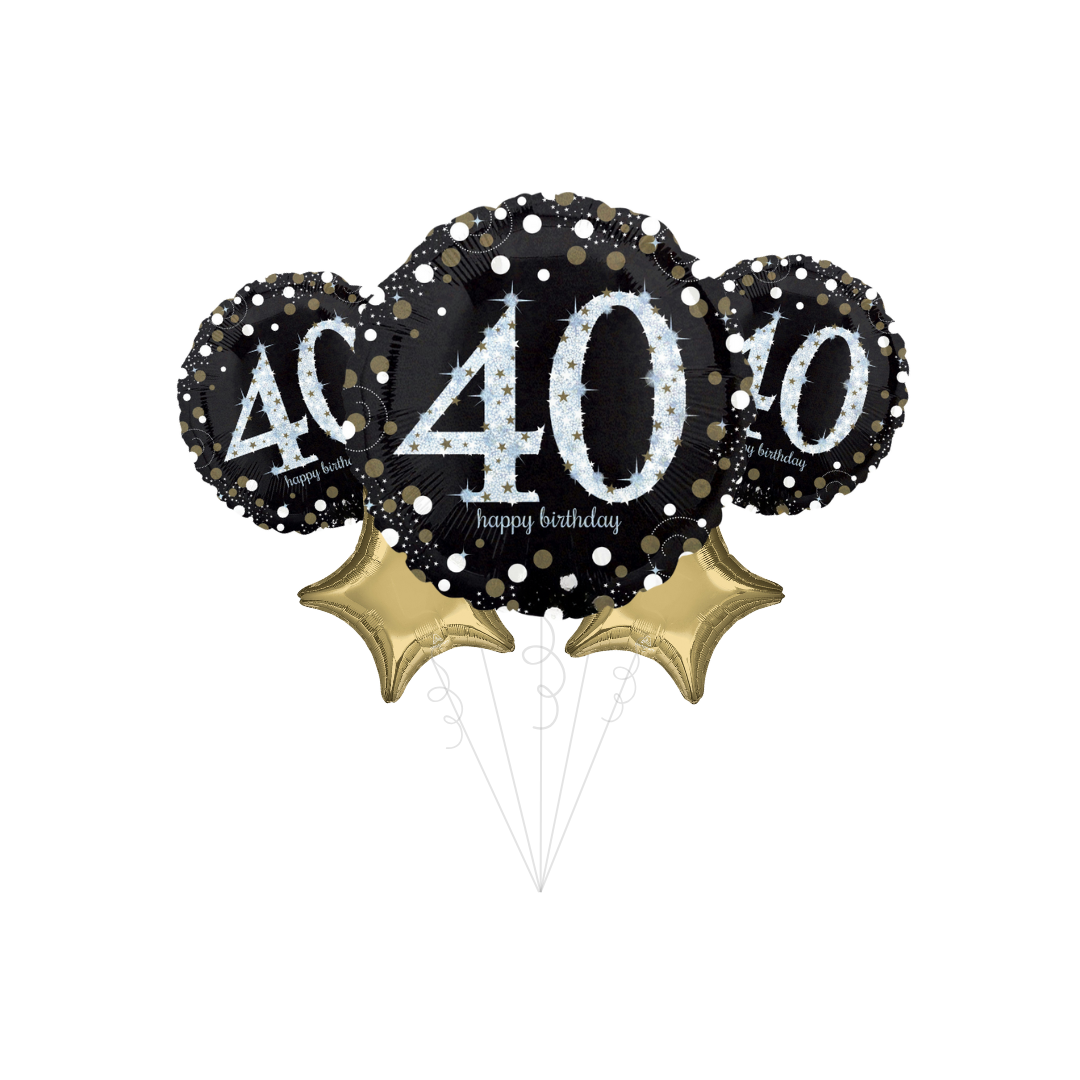 Sparkling Celebration 40th Birthday Foil Balloon Bundle