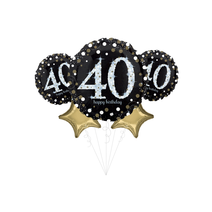 Sparkling Celebration 40th Birthday Foil Balloon Bundle