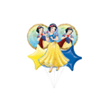 Yellow and blue Snow White balloon bouquet with cartoon princess birthday theme from Parte Haus party supply store in Bethesda MD