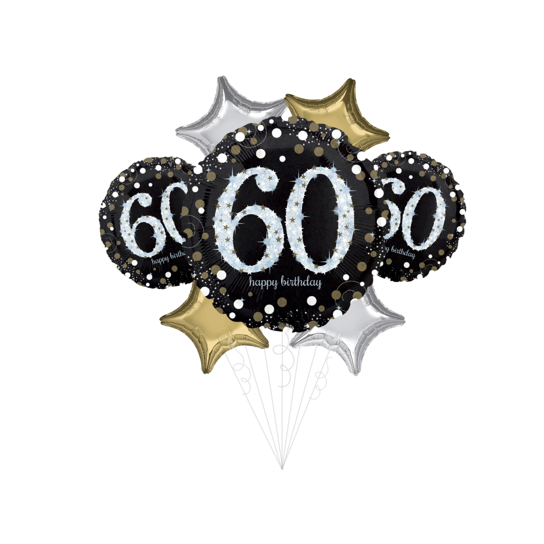 Sparkling Celebration 60th Birthday Foil Balloon Bundle