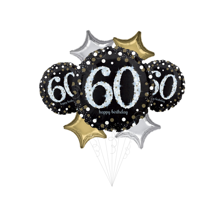 Sparkling Celebration 60th Birthday Foil Balloon Bundle