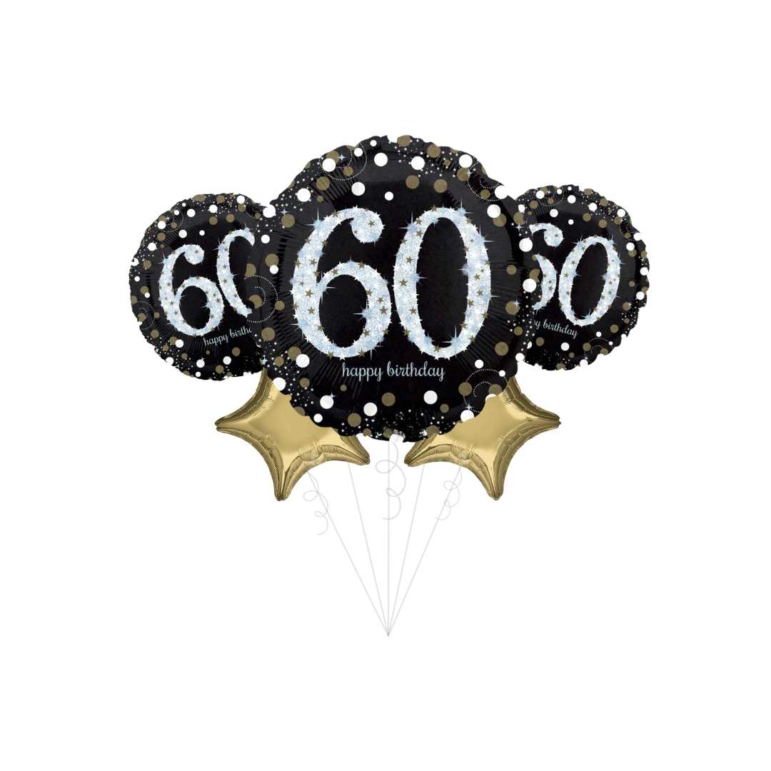 Sparkling Celebration 60th Birthday Foil Balloon Bundle