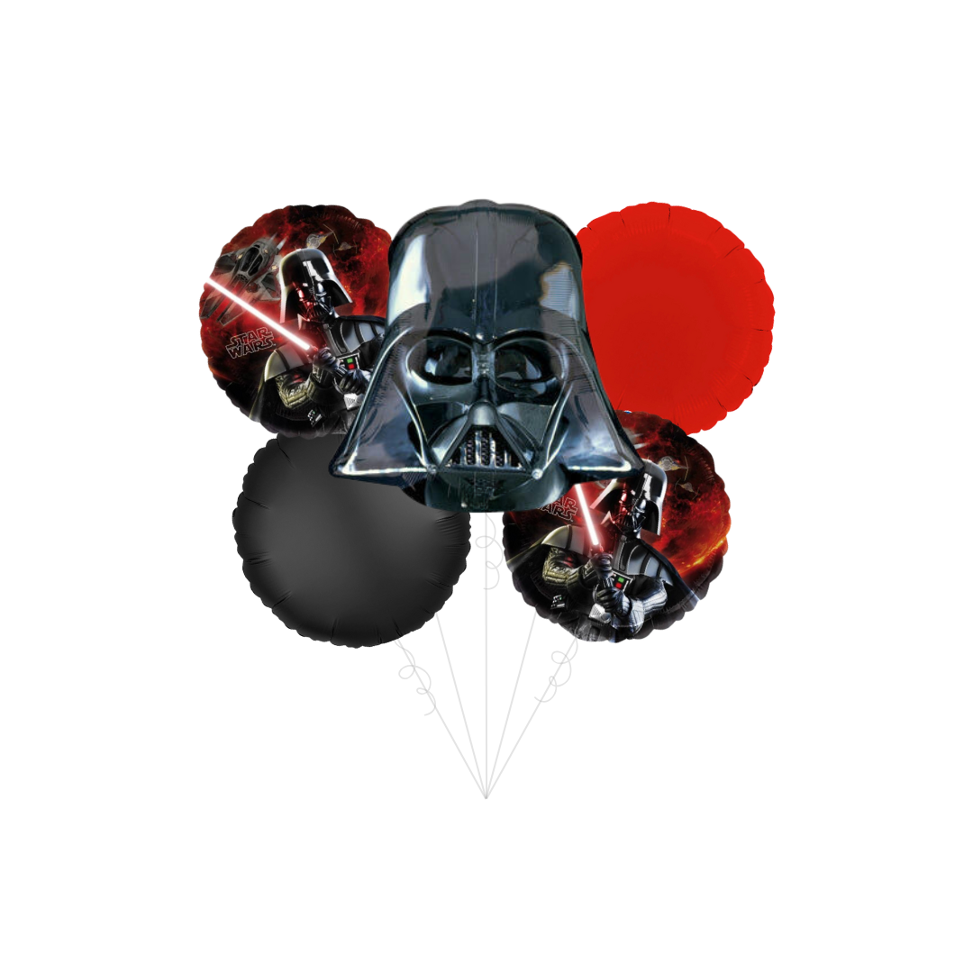 black and red Darth Vader balloon bouquet for Star Wars birthday from Parte Haus party supply store in Bethesda MD