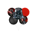 black and red Darth Vader balloon bouquet for Star Wars birthday from Parte Haus party supply store in Bethesda MD