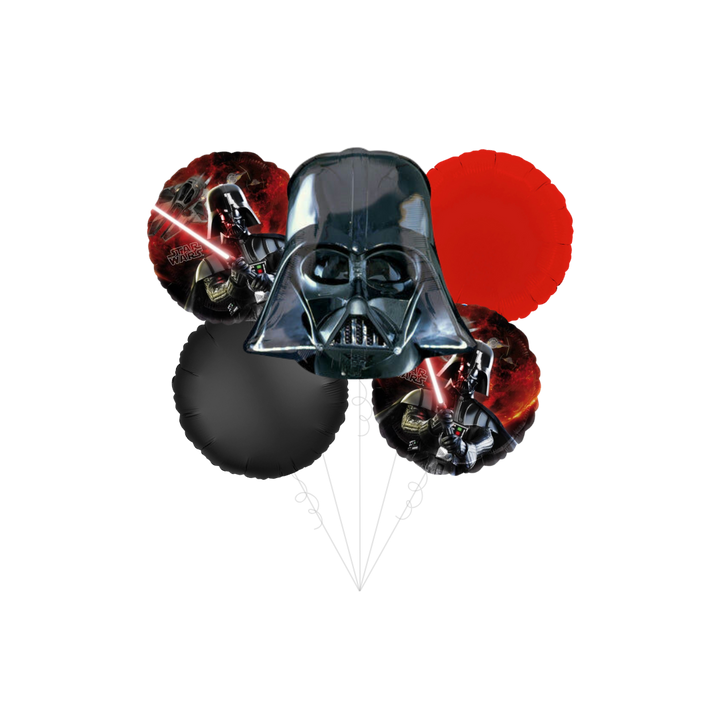 black and red Darth Vader balloon bouquet for Star Wars birthday from Parte Haus party supply store in Bethesda MD