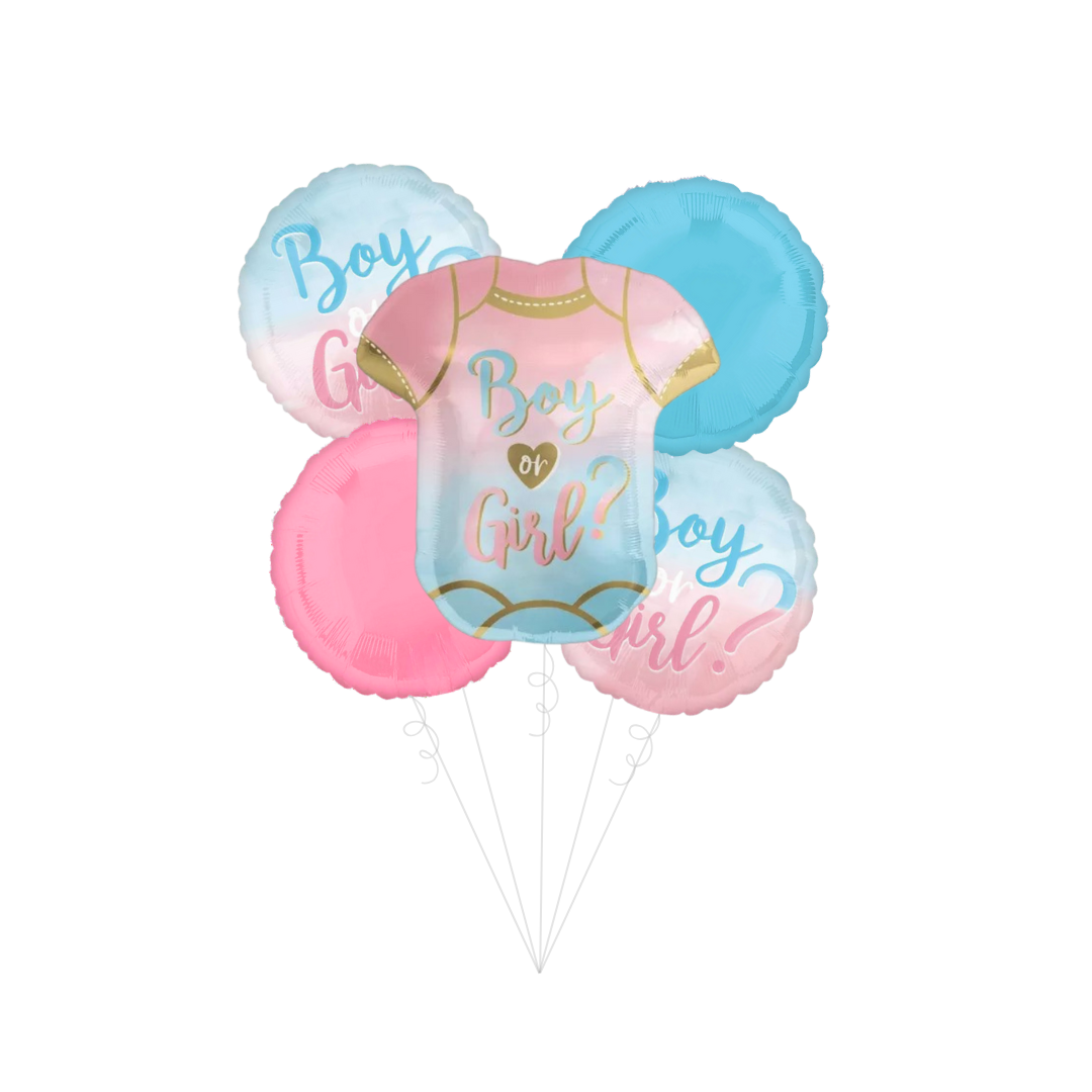 "Boy or Girl" Gender Reveal Foil Balloon Bundle