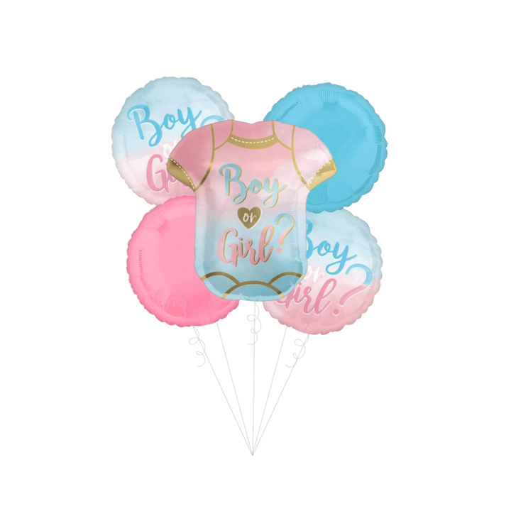 "Boy or Girl" Gender Reveal Foil Balloon Bundle