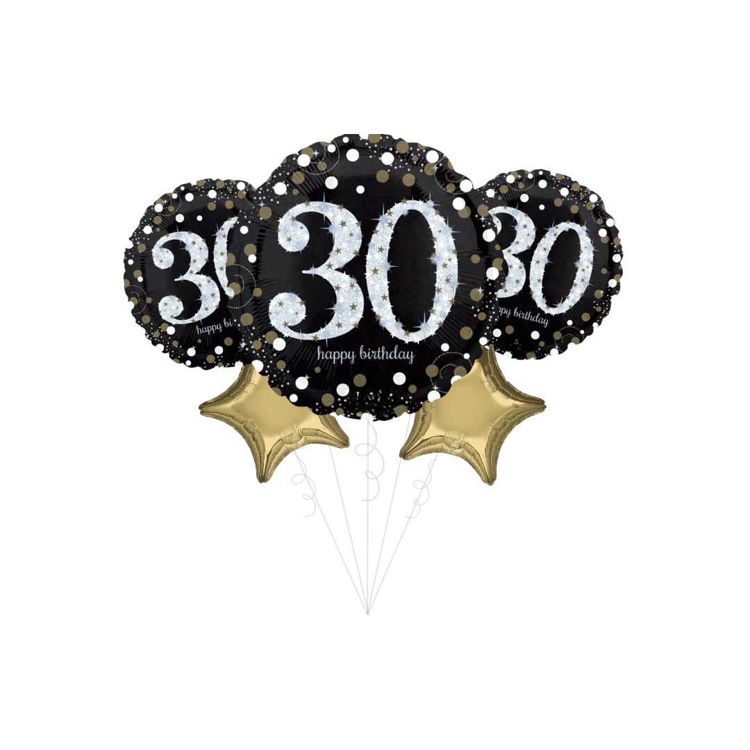 Sparkling Celebration 30th Birthday Foil Balloon Bundle