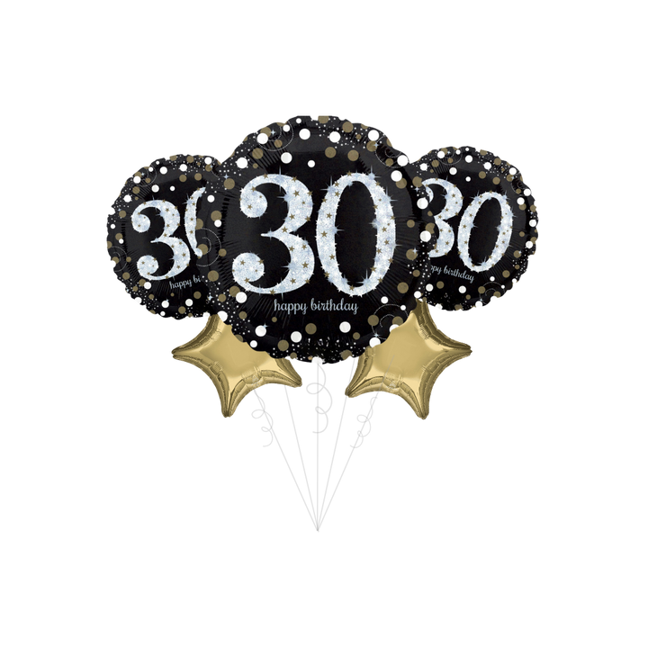 Sparkling Celebration 30th Birthday Foil Balloon Bundle
