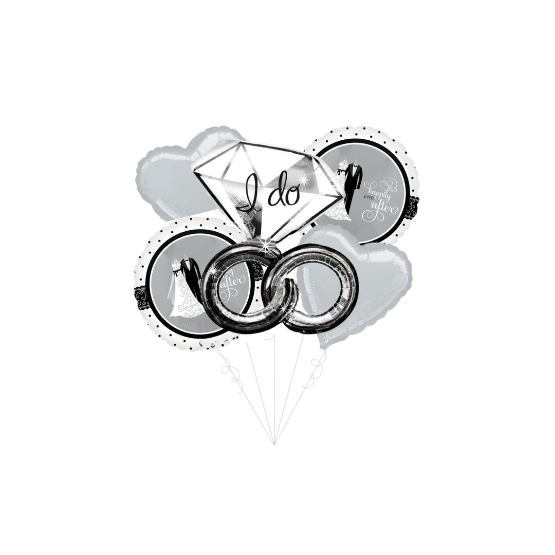 Silver Engagement Foil Balloon Bundle