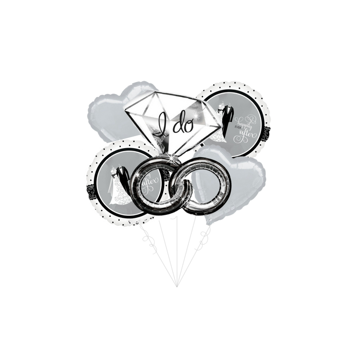 Silver Engagement Foil Balloon Bundle