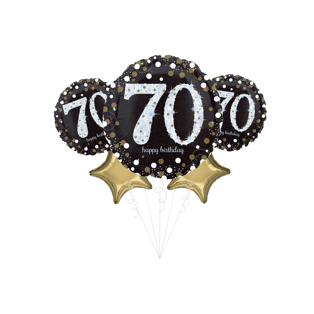 Sparkling Celebration 70th Birthday Foil Balloon Bundle