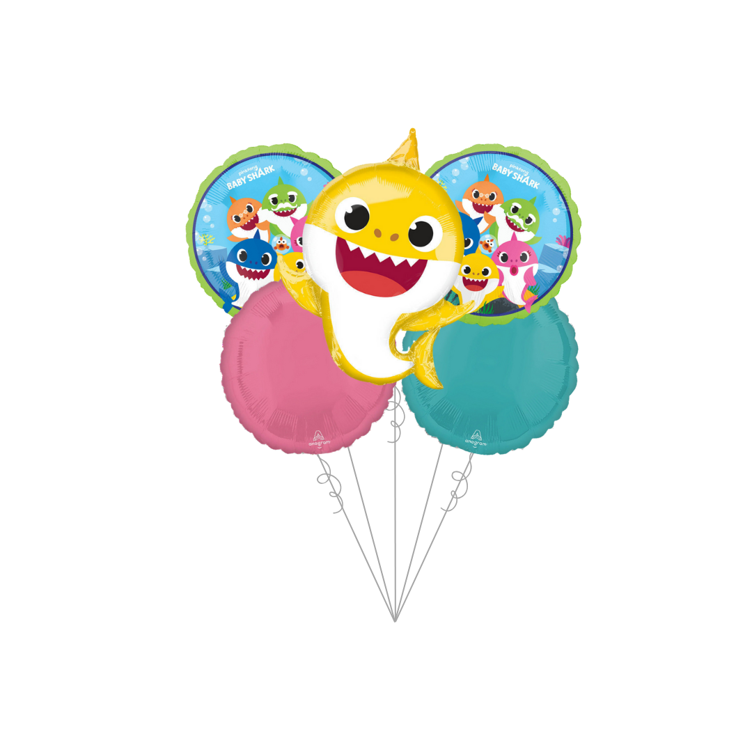 Premium Baby Shark Foil Balloon Bundle with Balloon Weight