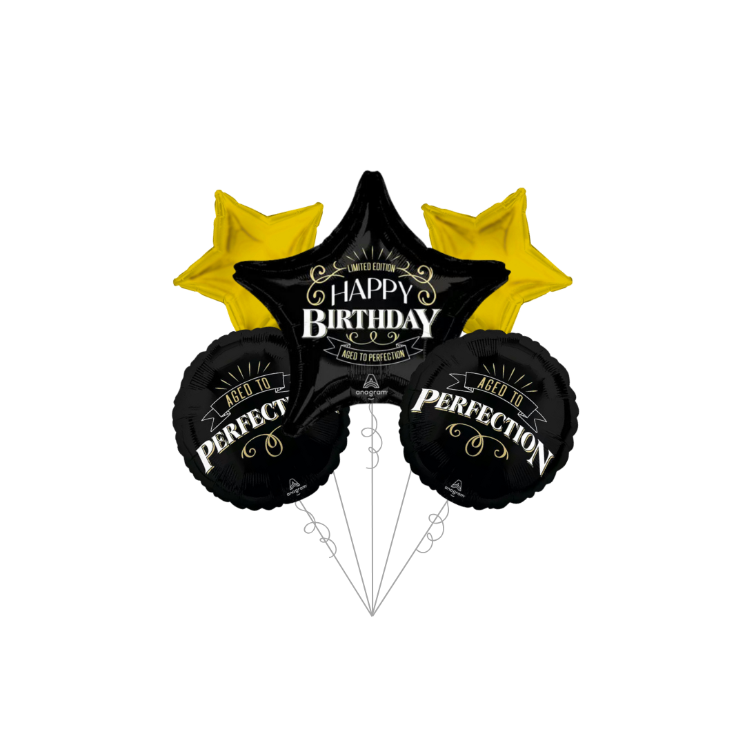 Premium Better With Age Birthday Foil Balloon Bundle with Balloon Weight