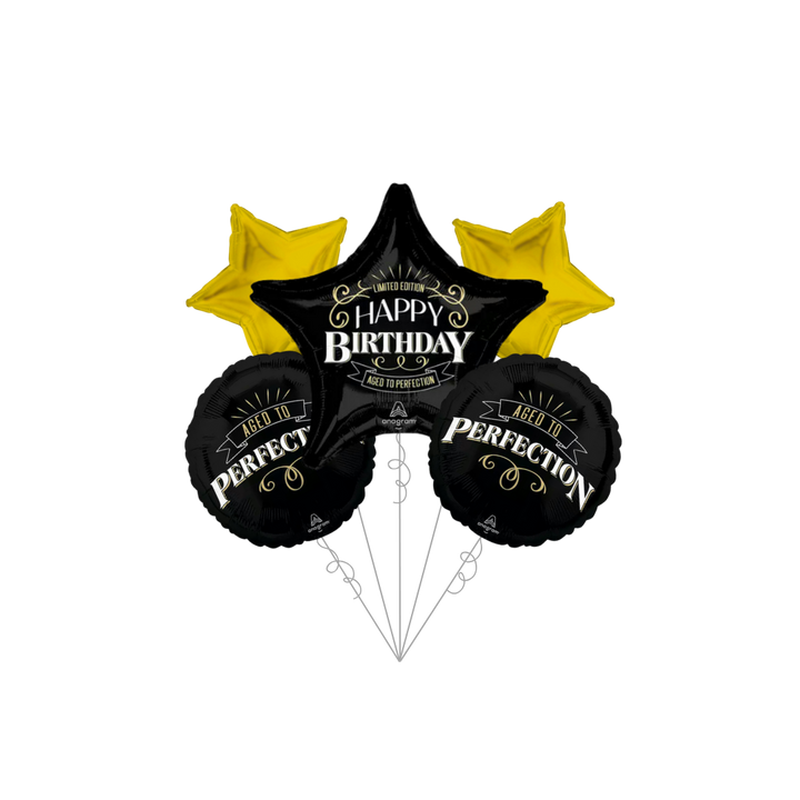 Premium Better With Age Birthday Foil Balloon Bundle with Balloon Weight