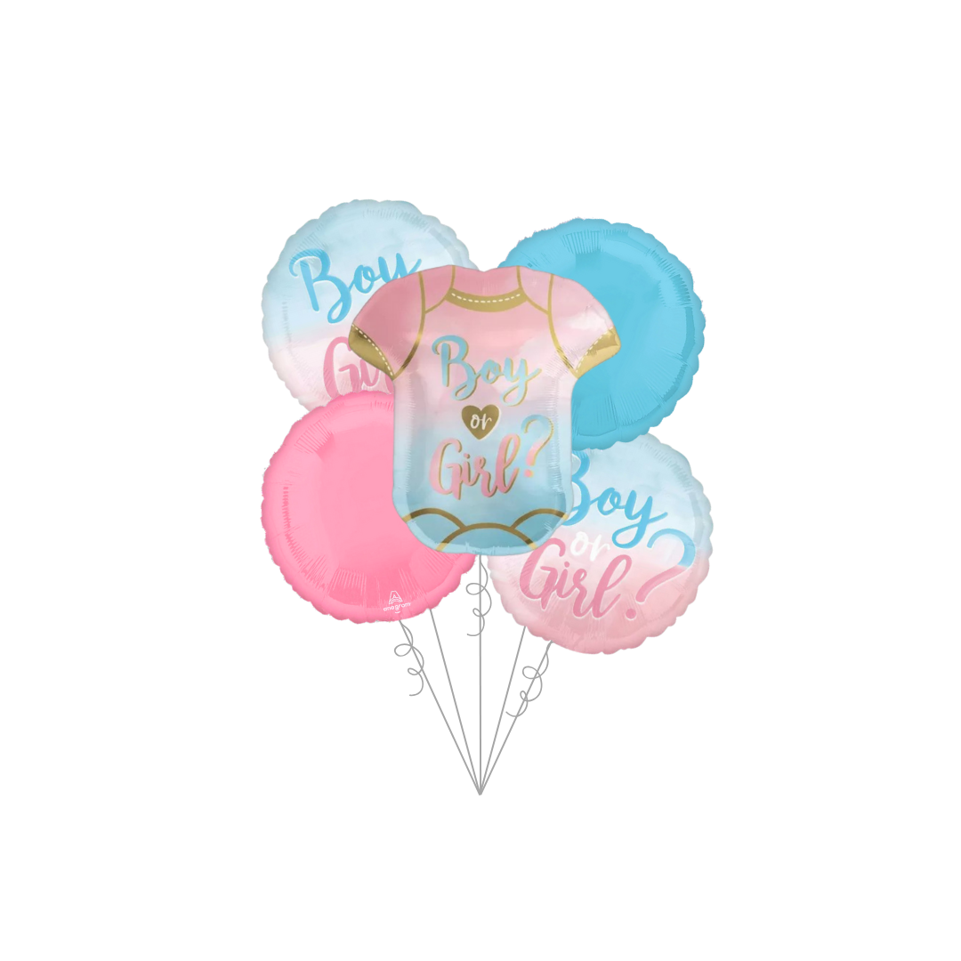 "Boy or Girl" Gender Reveal Foil Balloon Bundle