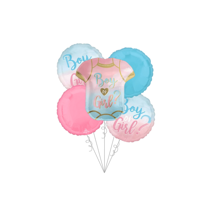 "Boy or Girl" Gender Reveal Foil Balloon Bundle