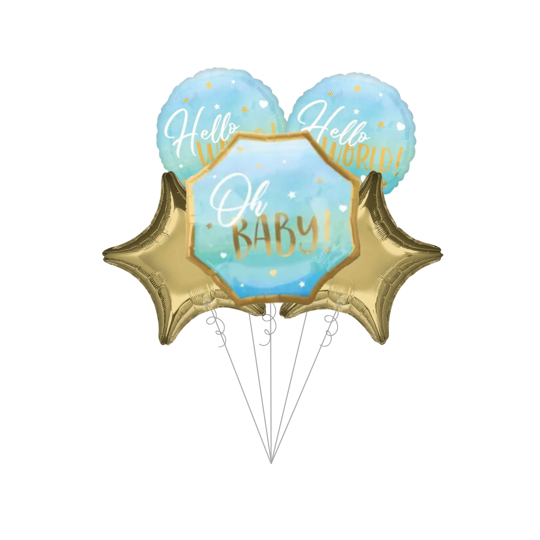 Blue Baby Boy Baby Shower Basic Balloon Bundle
