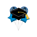 Blue "Congrats Grad" Basic  Balloon Bundle
