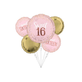 Blush Pink & Gold Sweet 16 Birthday Basic Balloon Bundle