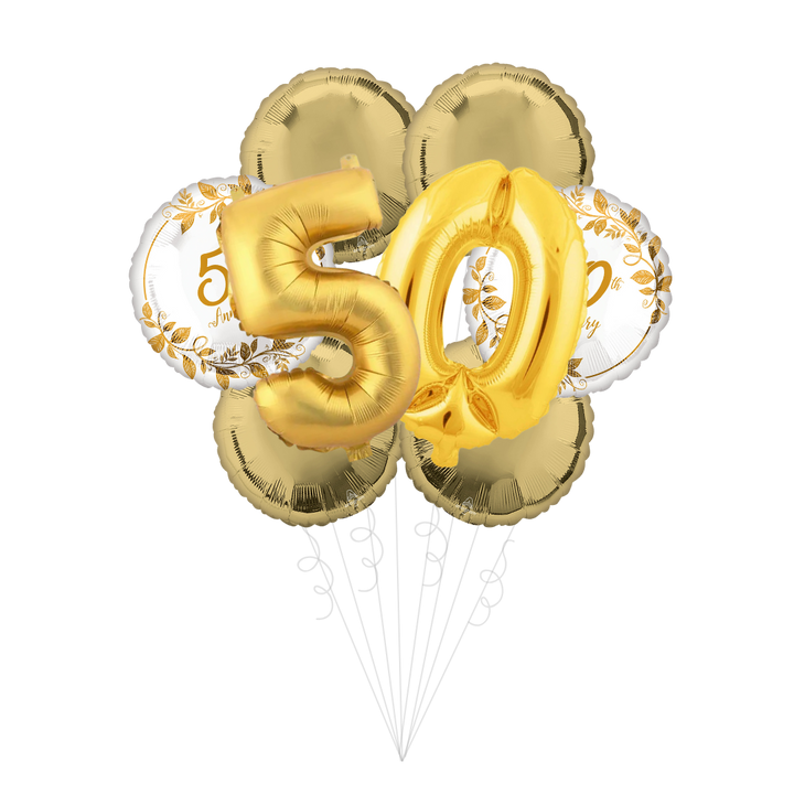 50th Anniversary Foil Balloon Bundle