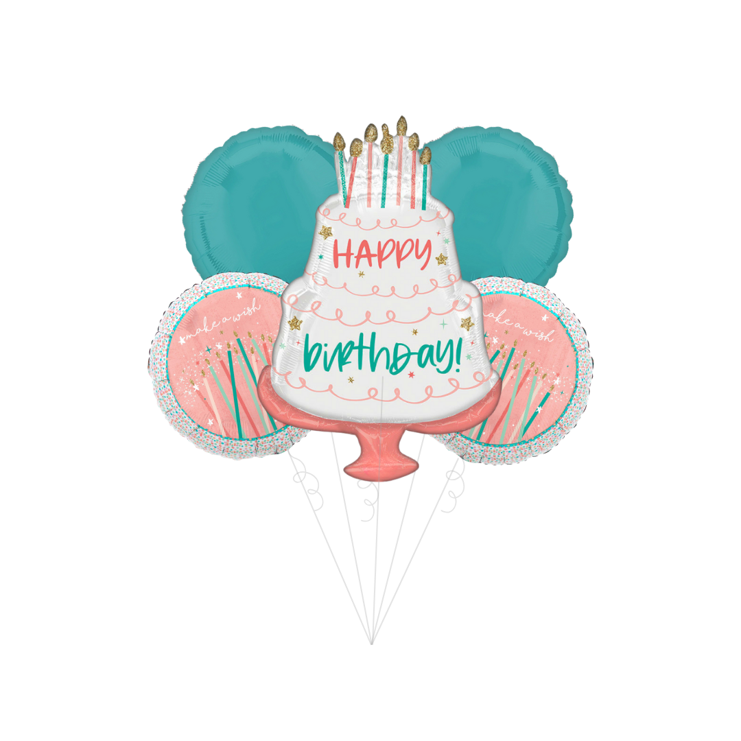 Happy Cake Day Birthday Foil Balloon Bundle