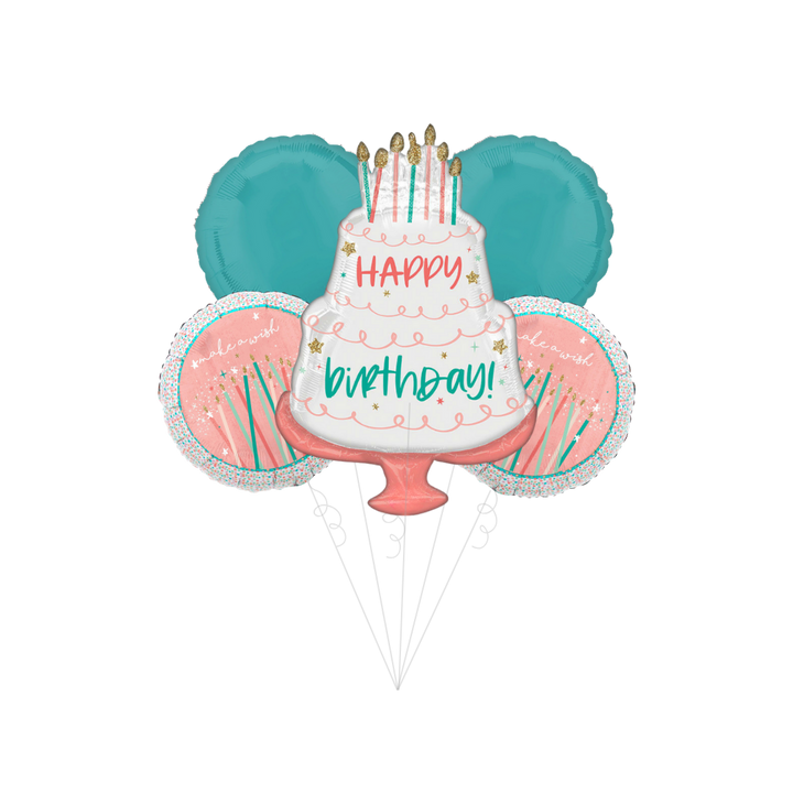 Happy Cake Day Birthday Foil Balloon Bundle