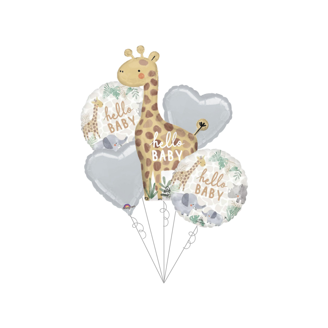 Soft Jungle Baby Shower Basic  Balloon Bundle