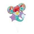 Purple and teal Ariel balloon bouquet with mermaid theme from Parte Haus party supply store in Bethesda Maryland