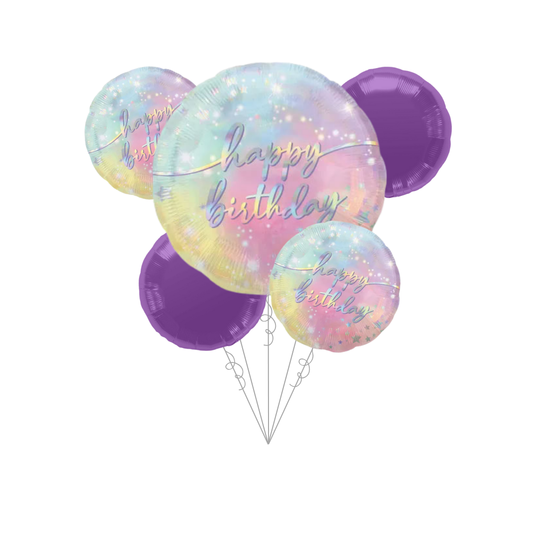 Premium Luminous Birthday Foil Balloon Bundle with Balloon Weight
