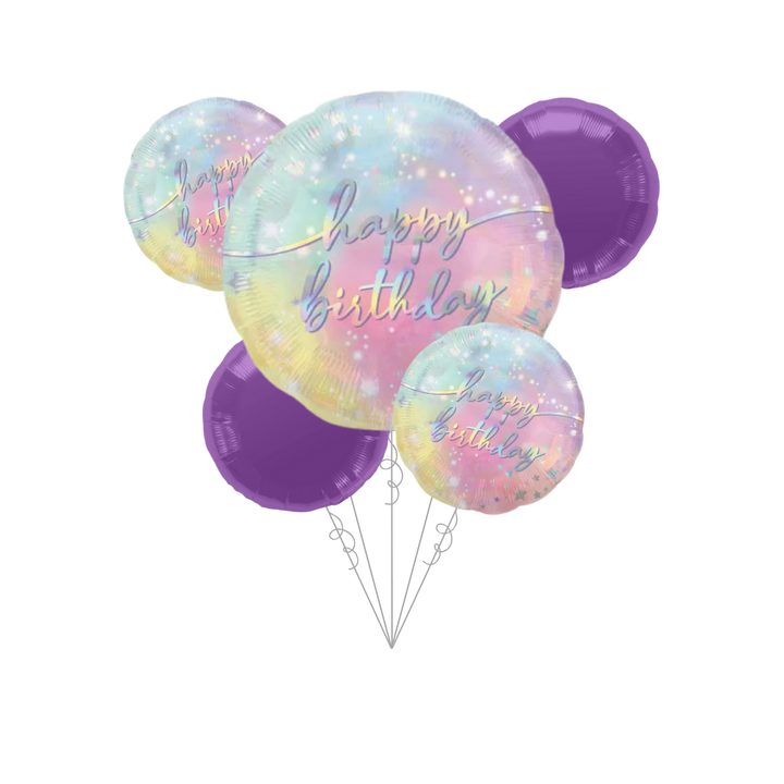 Premium Luminous Birthday Foil Balloon Bundle with Balloon Weight
