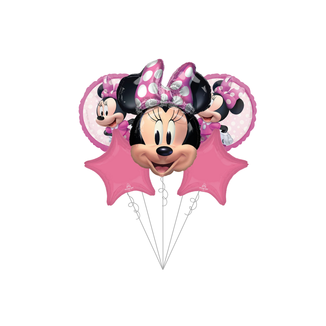 Premium Minnie Mouse Forever Foil Balloon Bundle with Balloon Weight