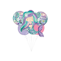 Purple Mermaid balloon bundle with happy mermaid and seashells birthday theme from Parte Haus party supply store in Bethesda MD