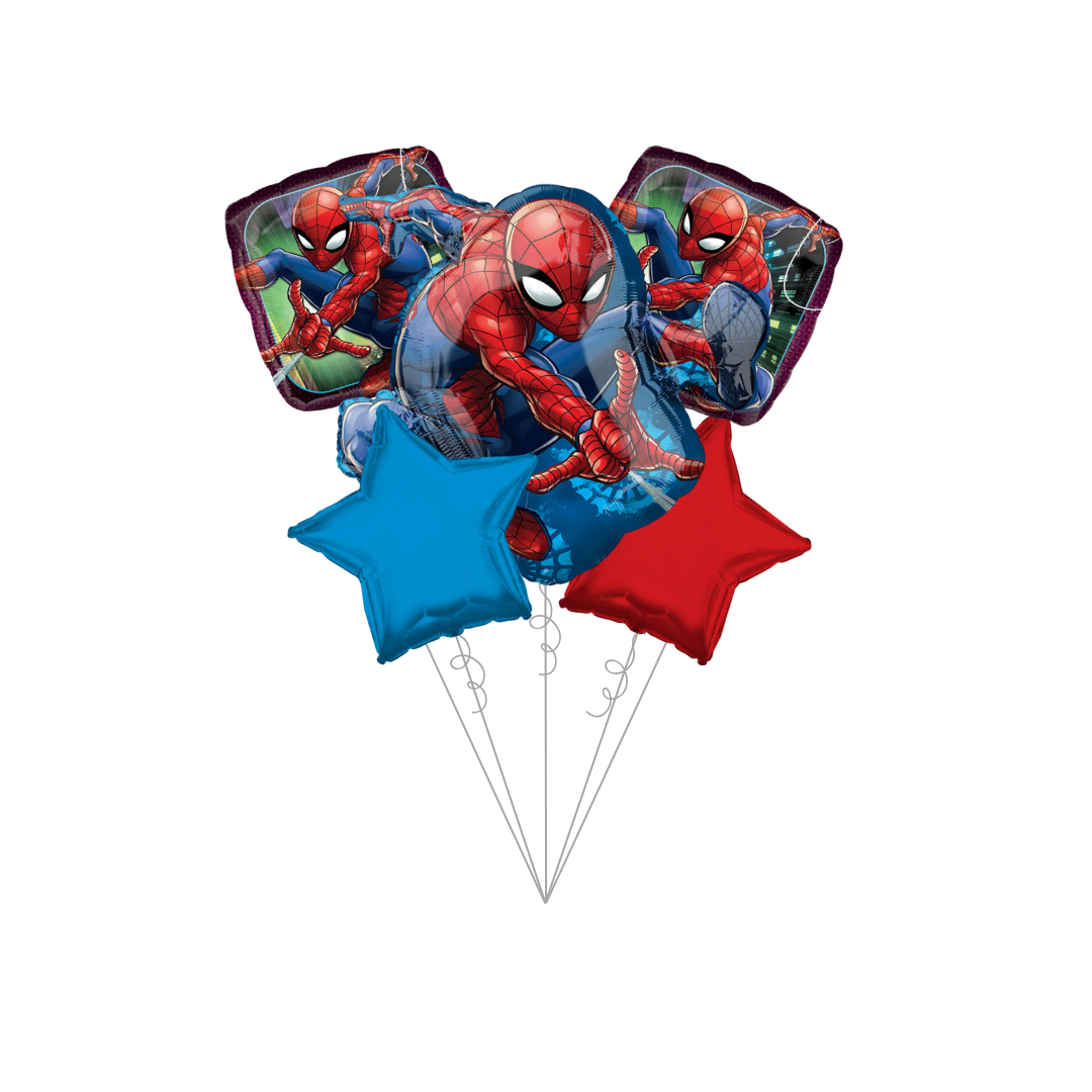 Premium Spider-Man Webbed Wonder Foil Balloon Bundle with Balloon Weight