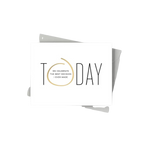 White modern anniversary greeting card with gold and black lettering romantic theme from Parte Haus party supply store in Bethesda MD