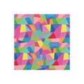 Multicolor geometric beverage napkin with abstract shapes birthday theme from Parte Haus party supply store in Bethesda Maryland