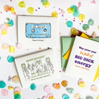 Colorful letterpress birthday cards with playful designs for birthday from Parte Haus party supply store in Bethesda Maryland