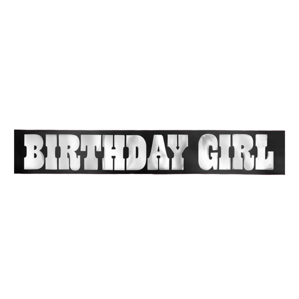 Black and iridescent western birthday sash with bold silver letters birthday theme from Parte Haus party supply store in Bethesda MD
