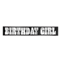 Black and iridescent western birthday sash with bold silver letters birthday theme from Parte Haus party supply store in Bethesda MD