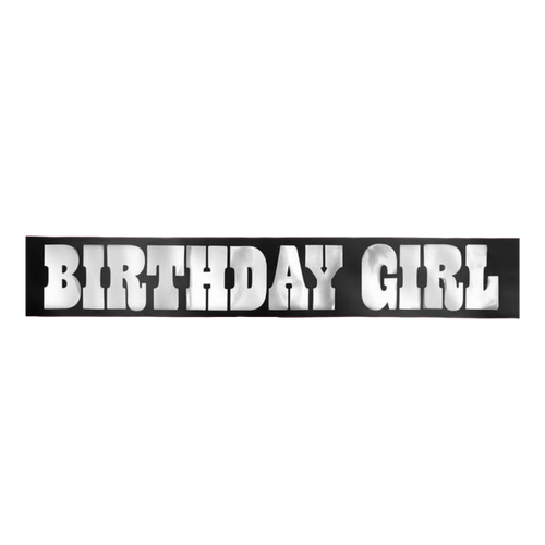 Black and iridescent western birthday sash with bold silver letters birthday theme from Parte Haus party supply store in Bethesda MD
