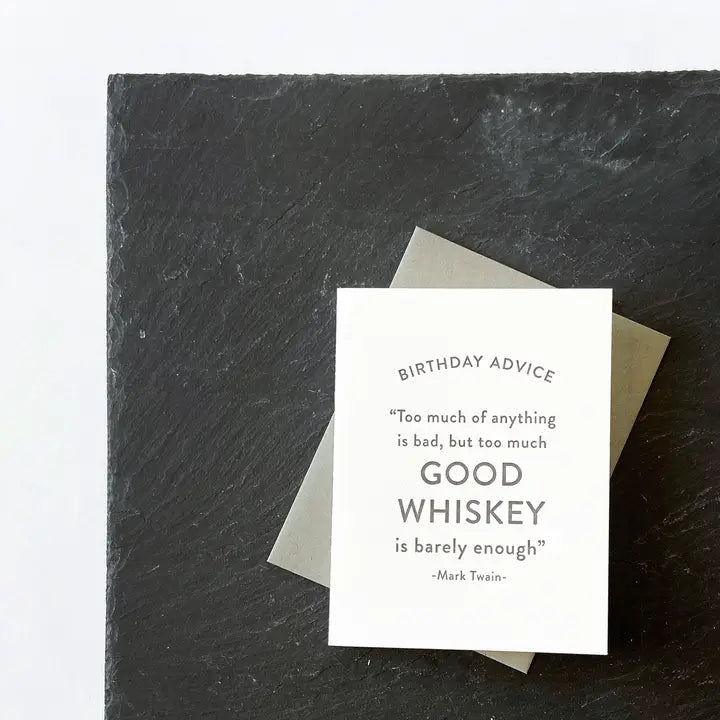 Birthday Whiskey - Letterpress Birthday Greeting Card