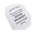 White letterpress birthday greeting card with whiskey quote birthday theme from Parte Haus party supply store in Bethesda Maryland