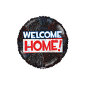 Black fireworks balloon with Welcome Home message for celebration from Parte Haus party supply store in Bethesda MD