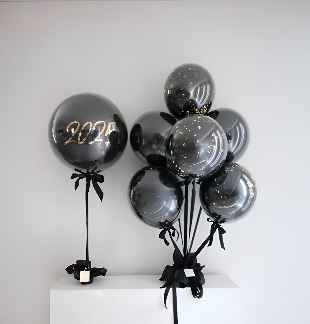 Black & Gold Elegance Personalized Balloons