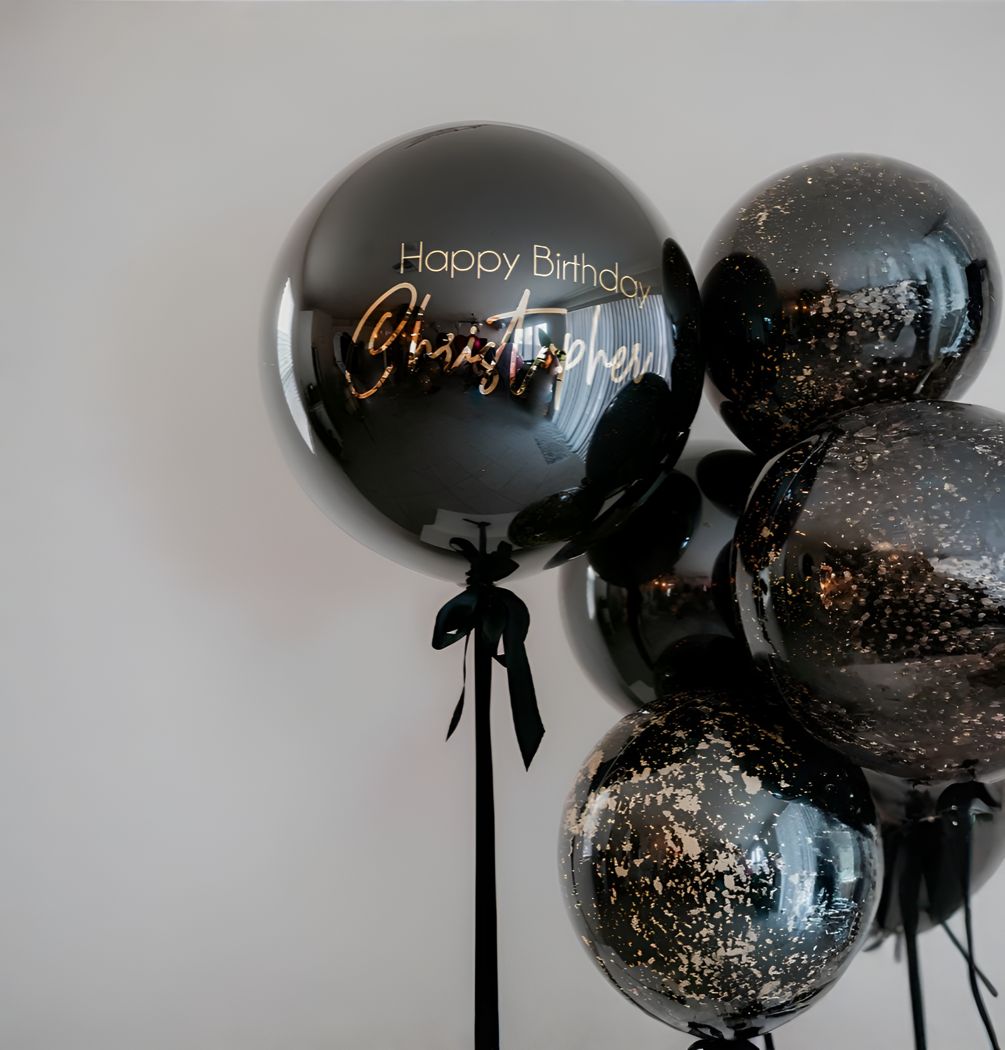 Black & Gold Elegance Personalized Balloons