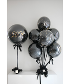Black & Gold Elegance Personalized Balloons